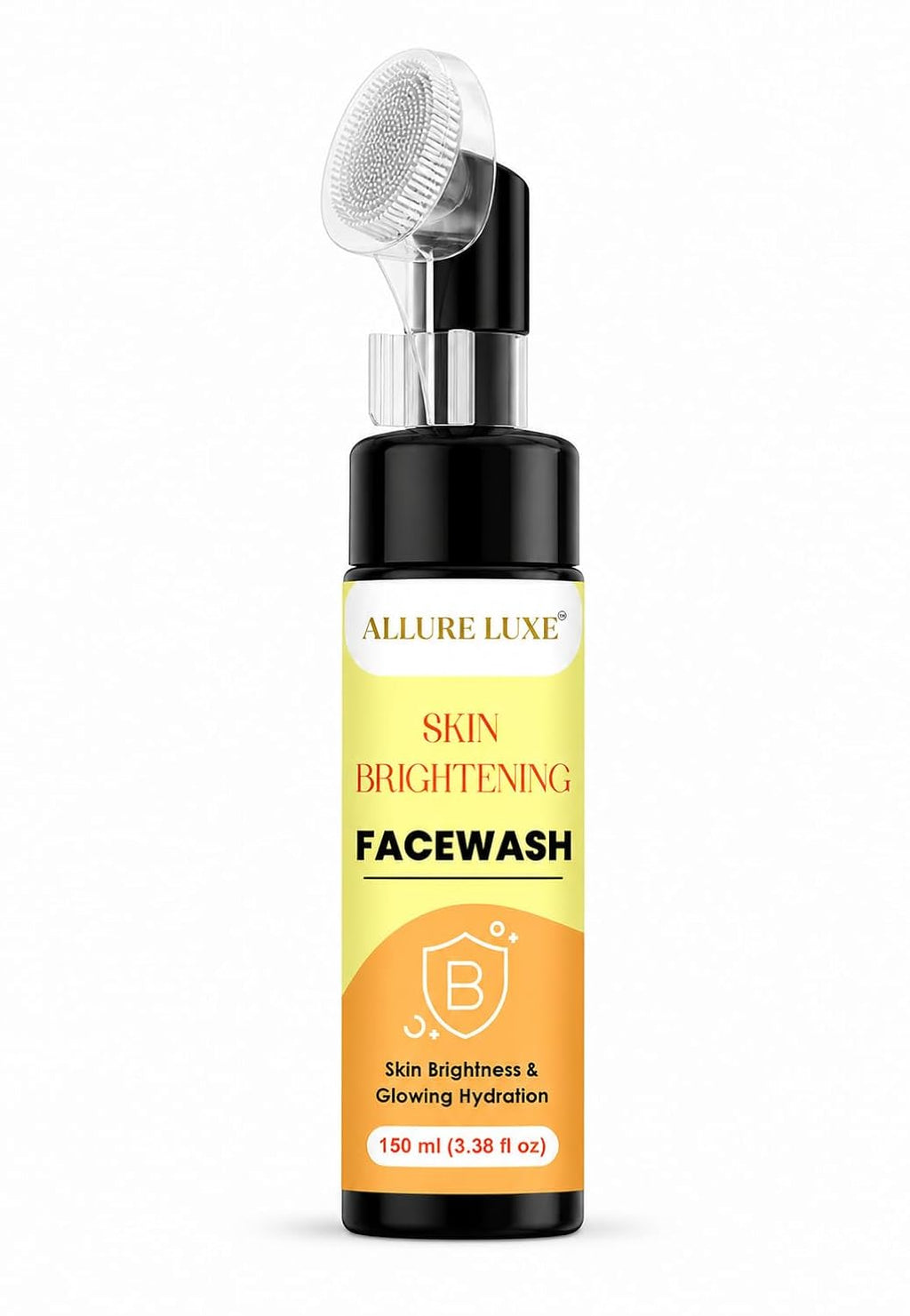 Allure Luxe Skin Brightening Face Wash with Built-In Soft Brush Applicator