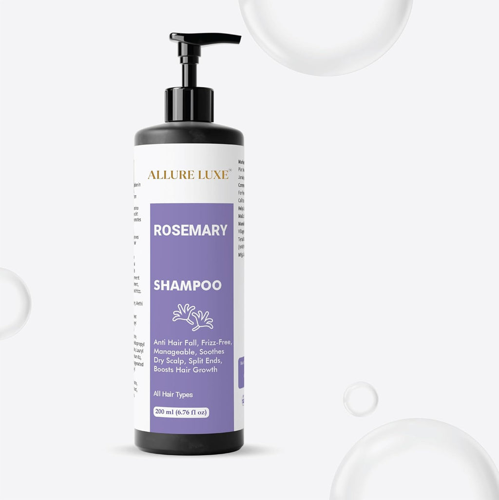 Allure Luxe Shampoo, Damage Repairing, Nourishing, Smoothening, All Hair Types, 200 ml (Rosemary Shampoo)