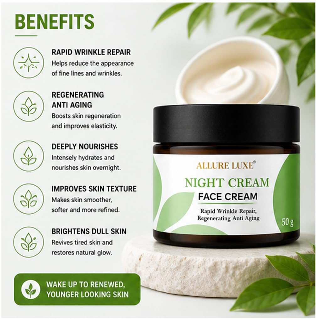 Allure Luxe Night Cream Face Moisturizer for Soft & Hydrated Skin