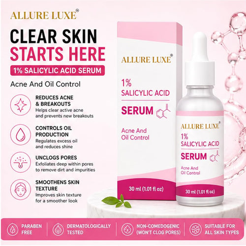 Allure Luxe 1% Salicylic Acid Face Serum for Acne-Prone Skin