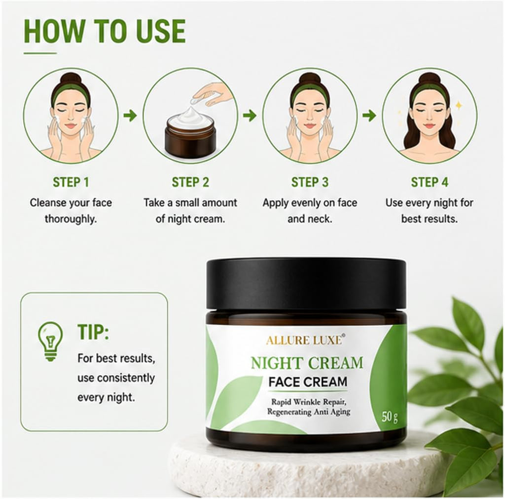 Allure Luxe Night Cream Face Moisturizer for Soft & Hydrated Skin