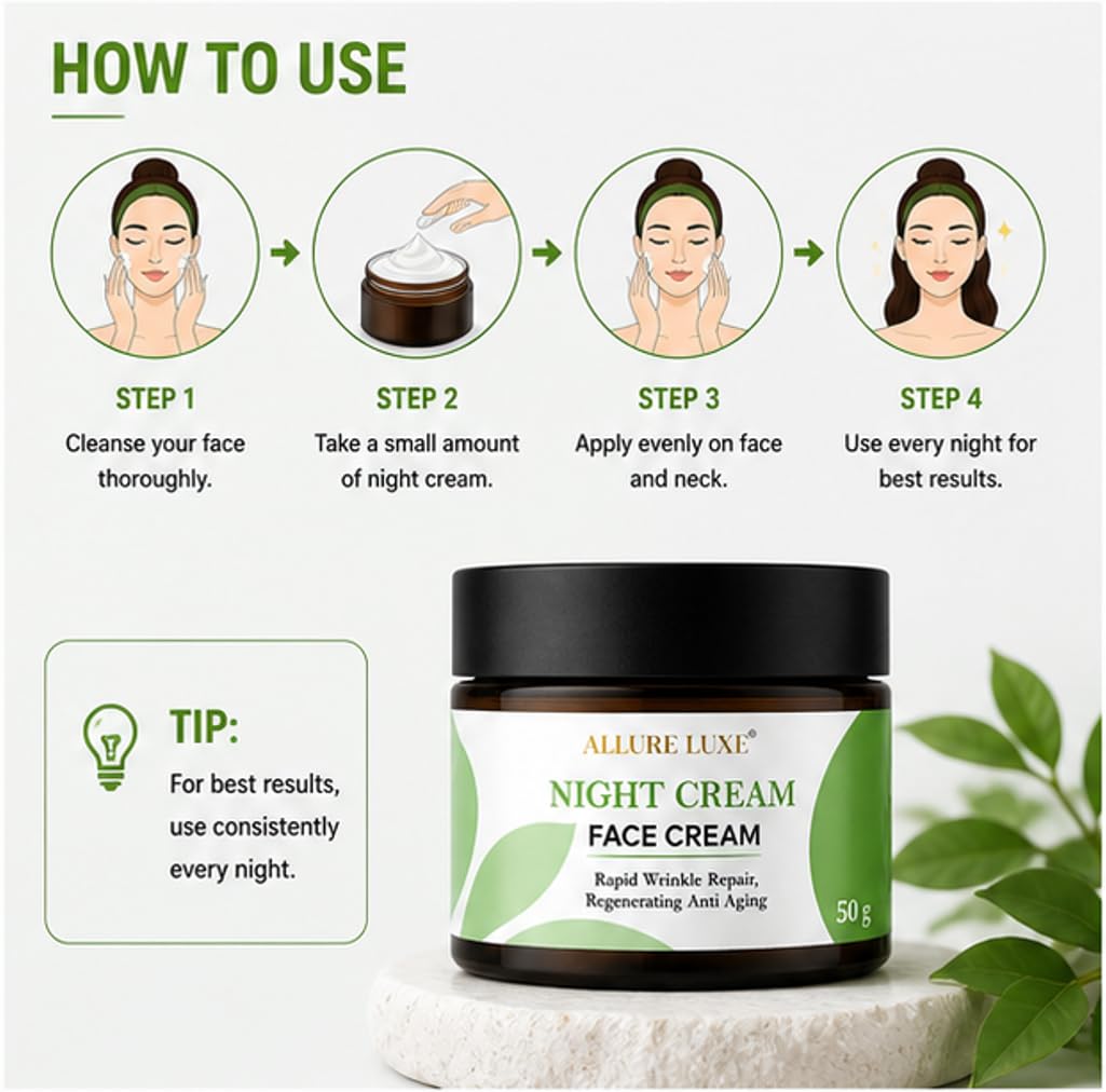 Allure Luxe Night Cream Face Moisturizer for Soft & Hydrated Skin