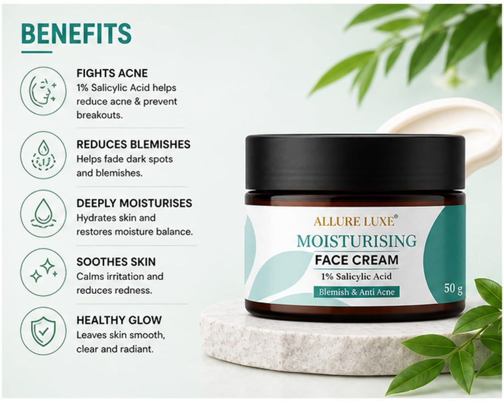 Allure Luxe Moisturising Face Cream with 1% Salicylic Acid