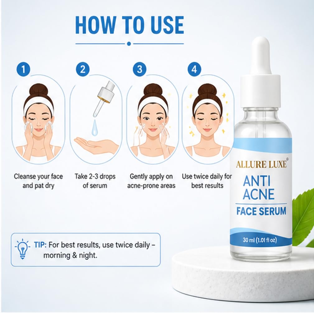 Allure Luxe Anti Acne Face Serum for Clear & Smooth Looking Skin