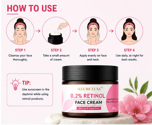 Allure Luxe 0.2% Retinol Face Cream with Bakuchiol