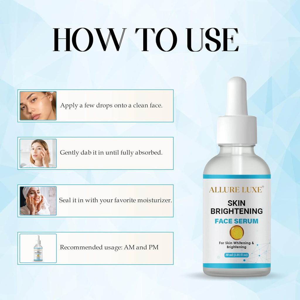 ALLURE LUXE Skin Brightening Face Serum for Dark Spot Reduction, Pigmentation Treatment, 30 ml