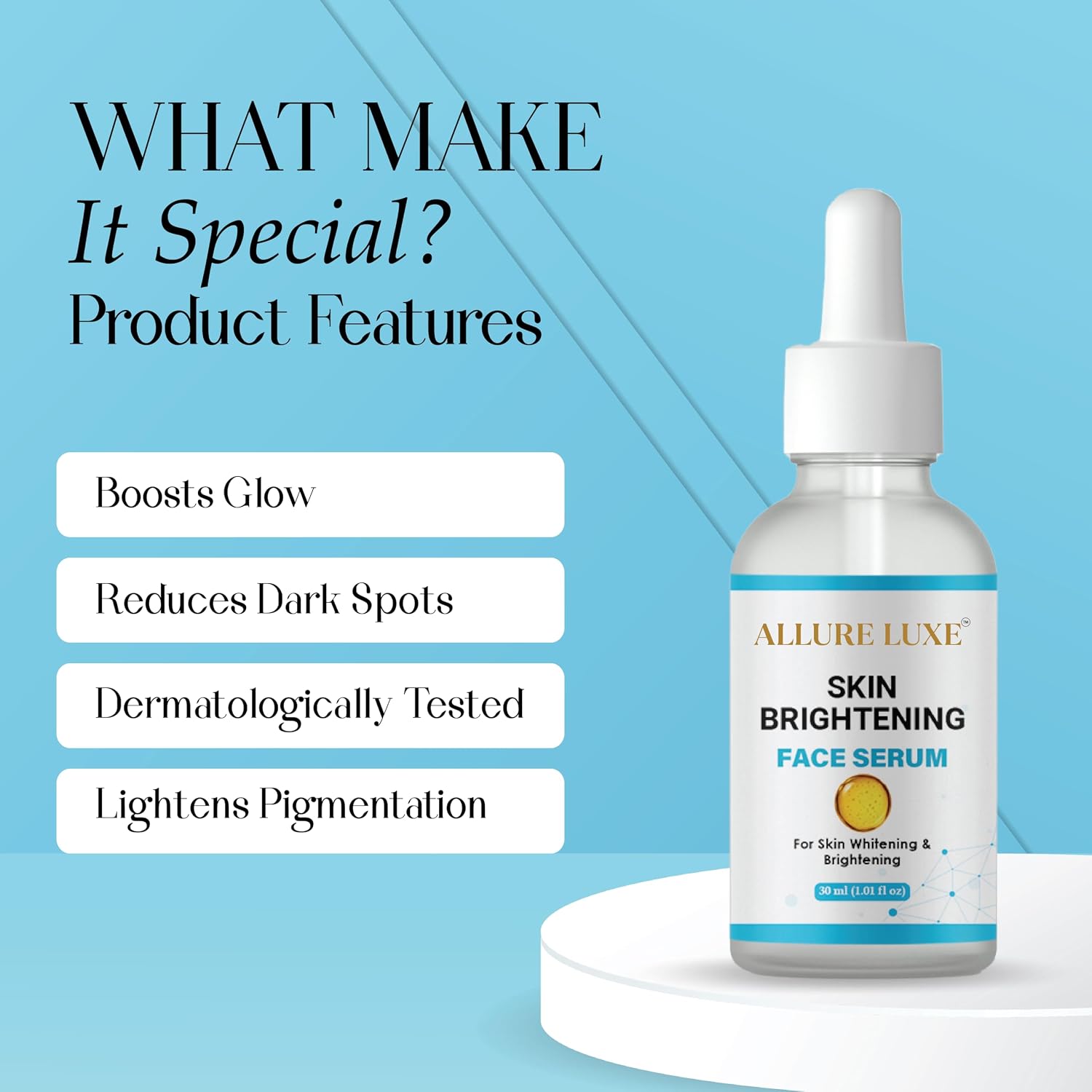 ALLURE LUXE Skin Brightening Face Serum for Dark Spot Reduction, Pigmentation Treatment, 30 ml