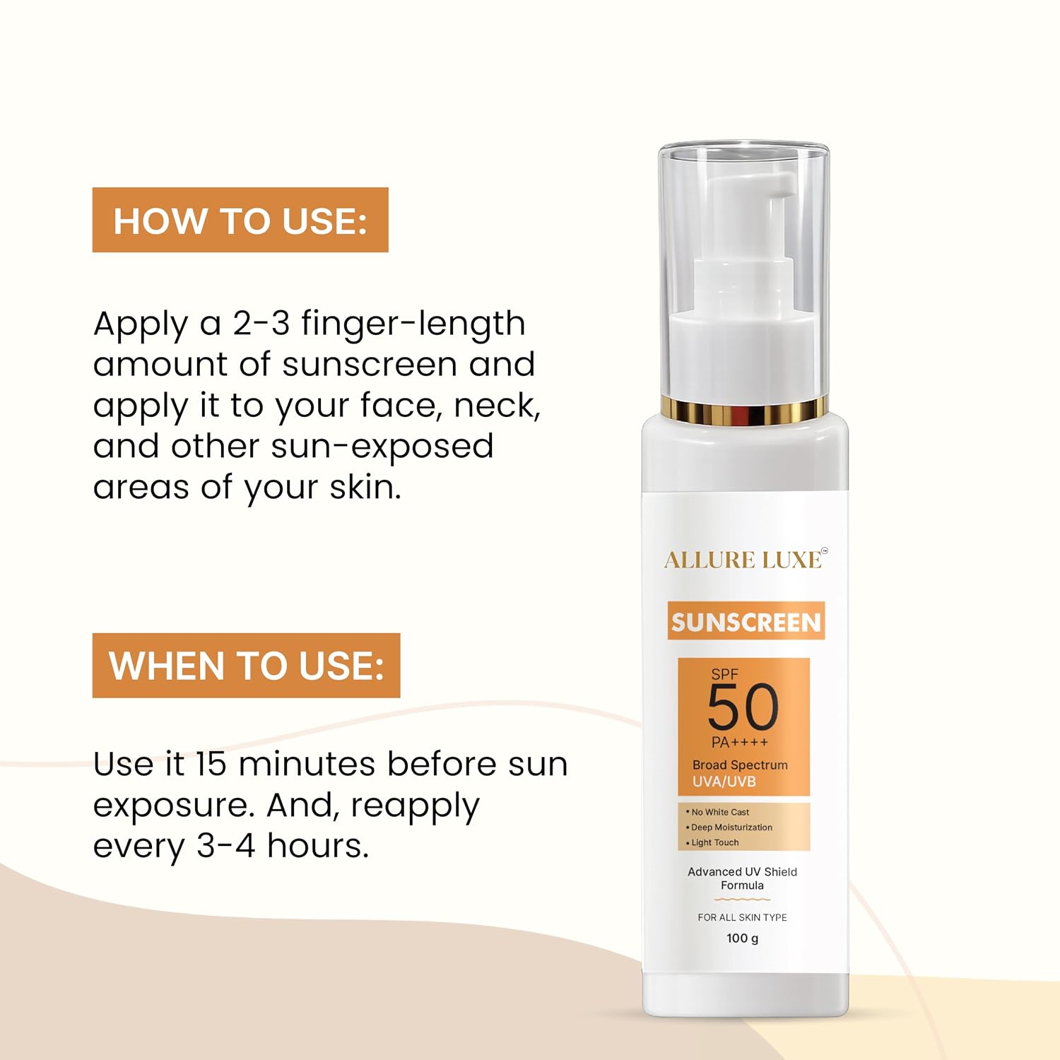 Allure Luxe Sunscreen SPF 50 PA++++
