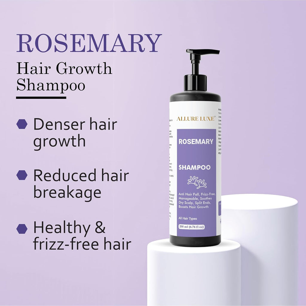 Allure Luxe Shampoo, Damage Repairing, Nourishing, Smoothening, All Hair Types, 200 ml (Rosemary Shampoo)