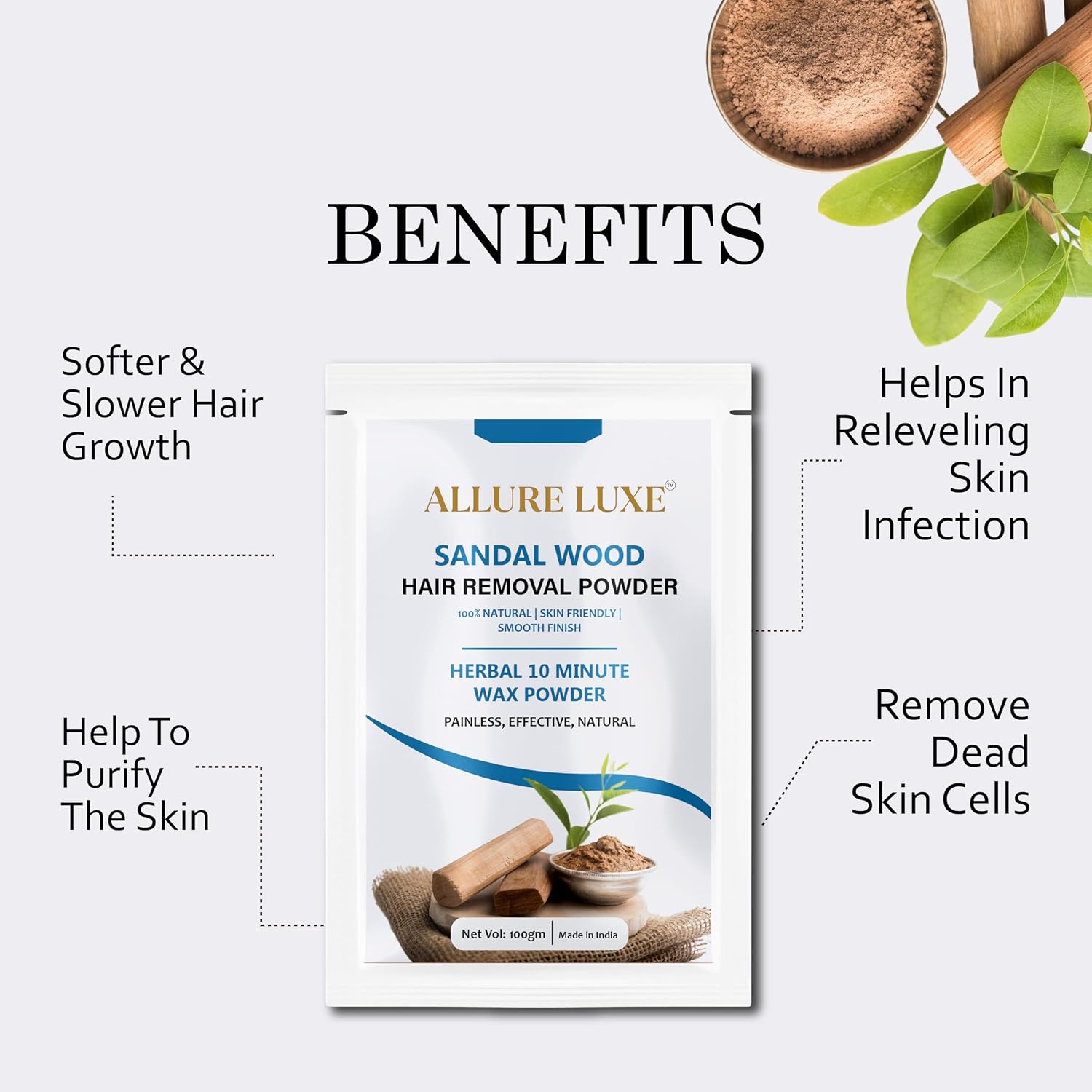 Allure Luxe Sandalwood Hair Removal Powder