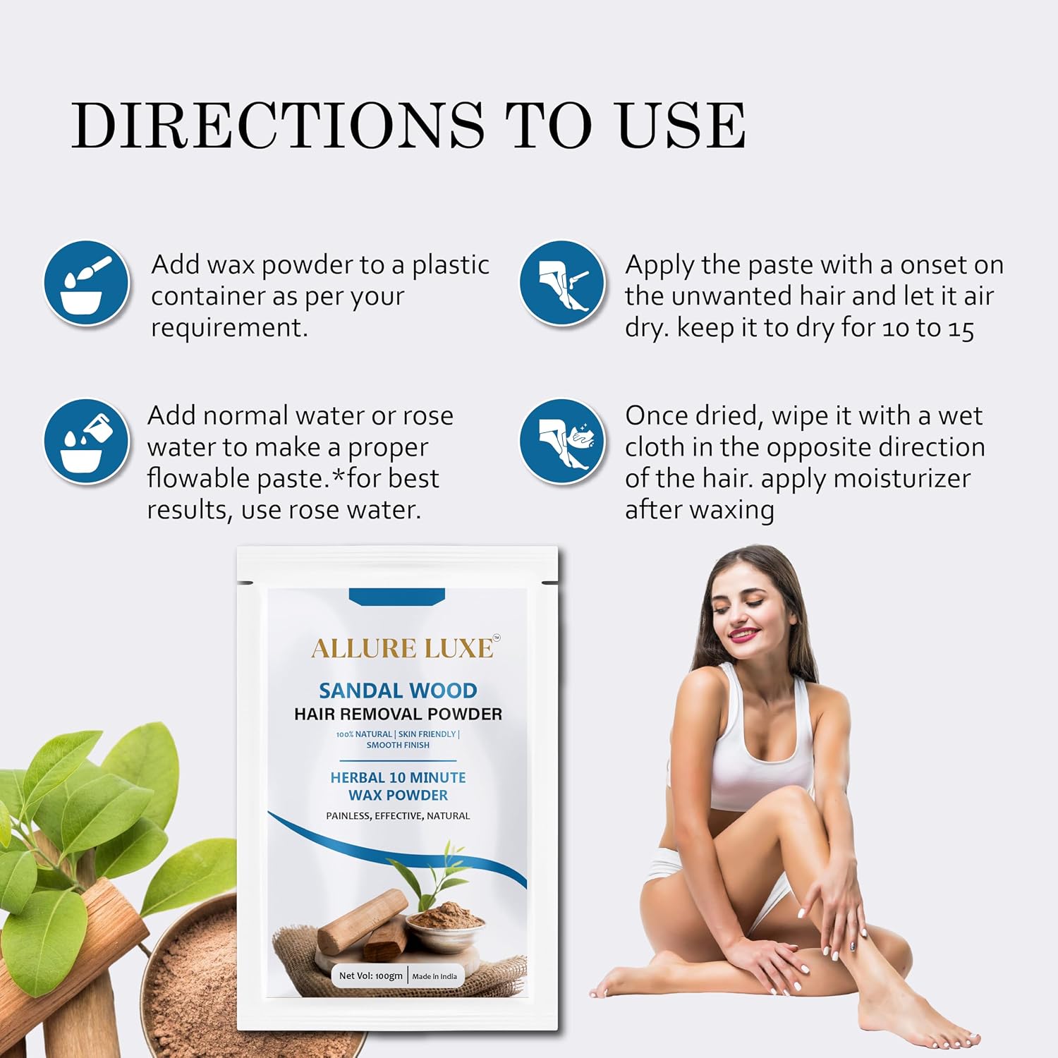 Allure Luxe Sandalwood Hair Removal Powder